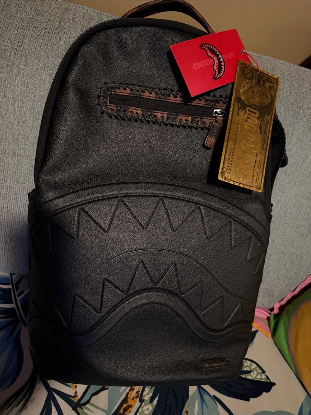 Limited Edition Sprayground Year of the Shark Black Checkered Backpack